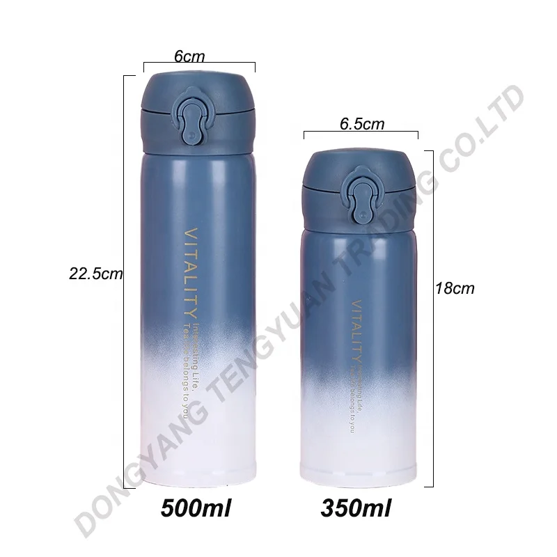 TY 350ml 500ml Customized logo Thermal Vacuum Flask Insulated Cup Stainless Steel Double Wall Hot Water Bottle