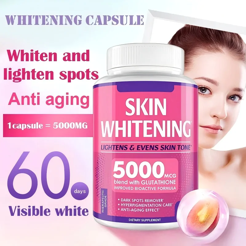 OEM Skin Whitening Beauty & Health Care Supplement 60 Capsules 5000mcg L- Glutathione for Women Adults