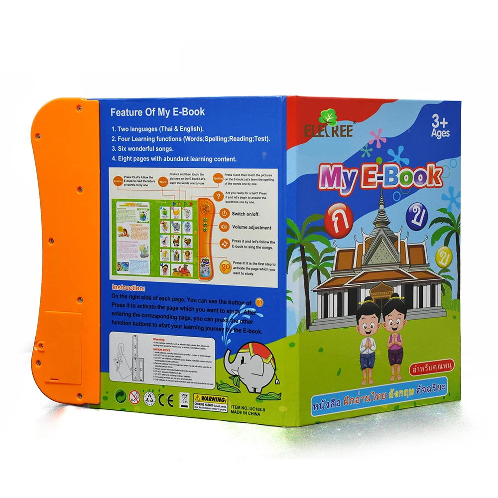 Intelligence Electronic Audio Reading Teaching Smart Thai Talking Pen for Kids Thai Sound Book