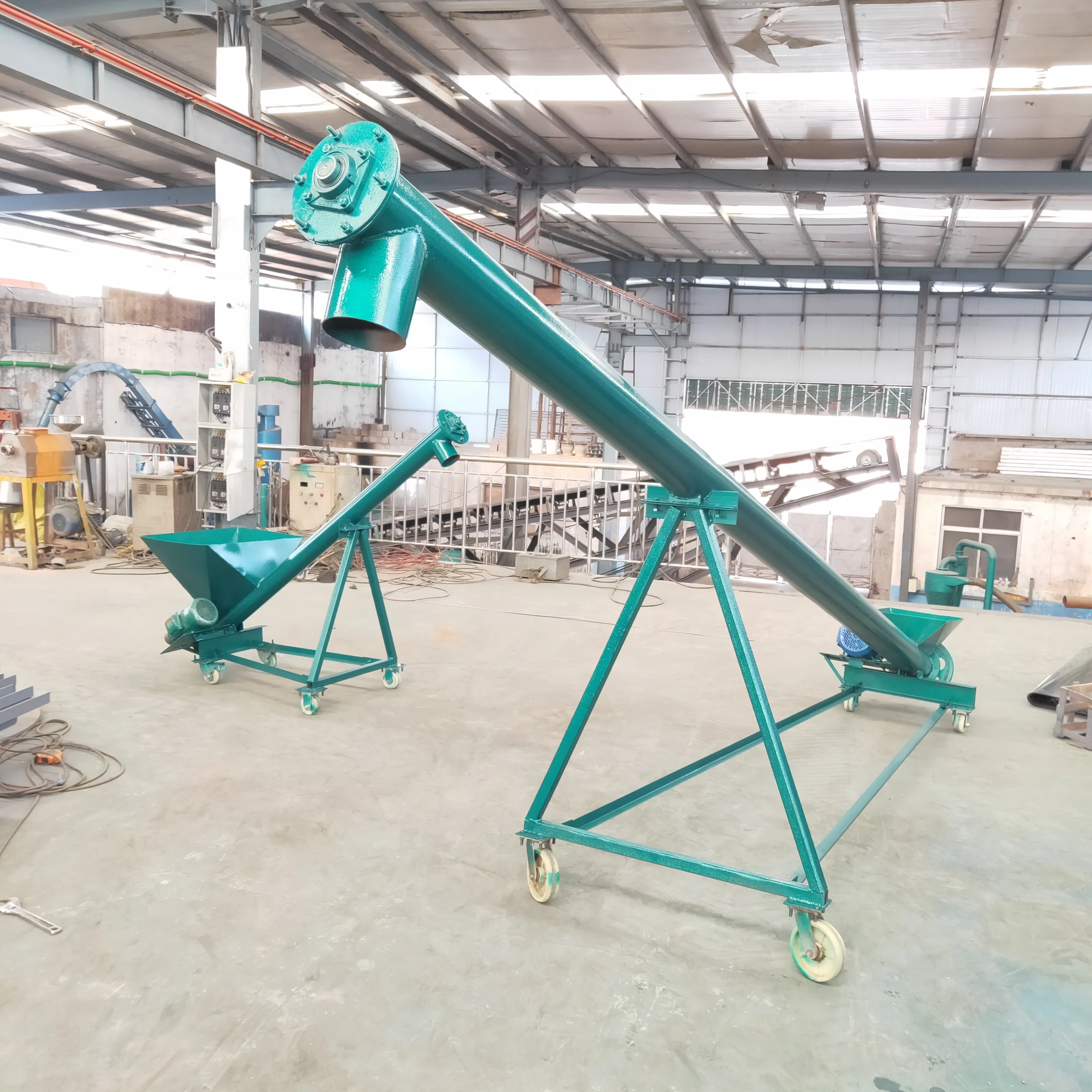 Single Tube Inclined Stainless Steel Spiral Elevator Fast Grain Loading and Receiving