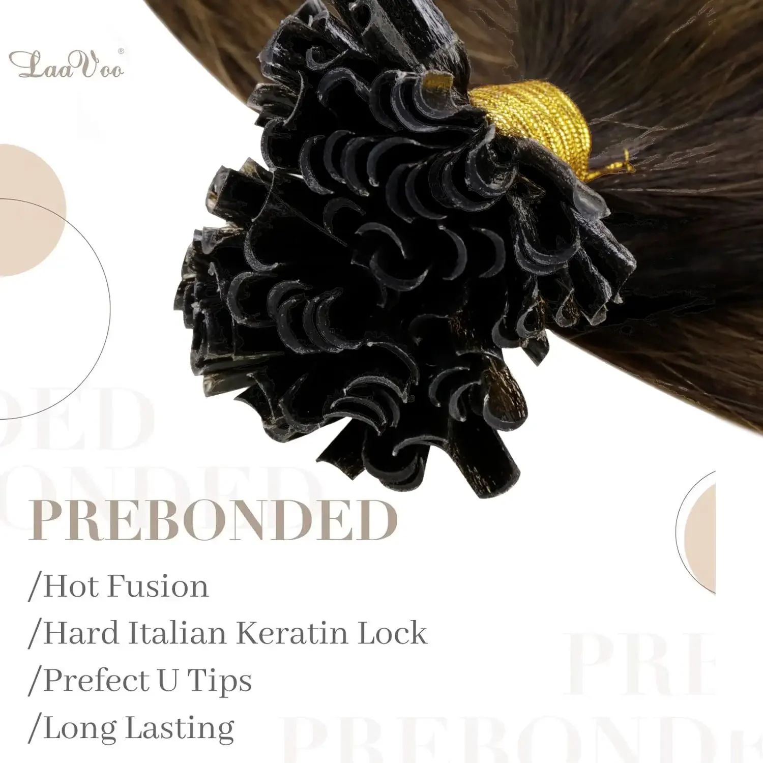 LaaVoo U-Tip-Haarverlängerung, Remy-Menschenhaar, Fusion, vorgebundenes Balayage, 14-22 Zoll, 100 % Echthaar_voghion.com