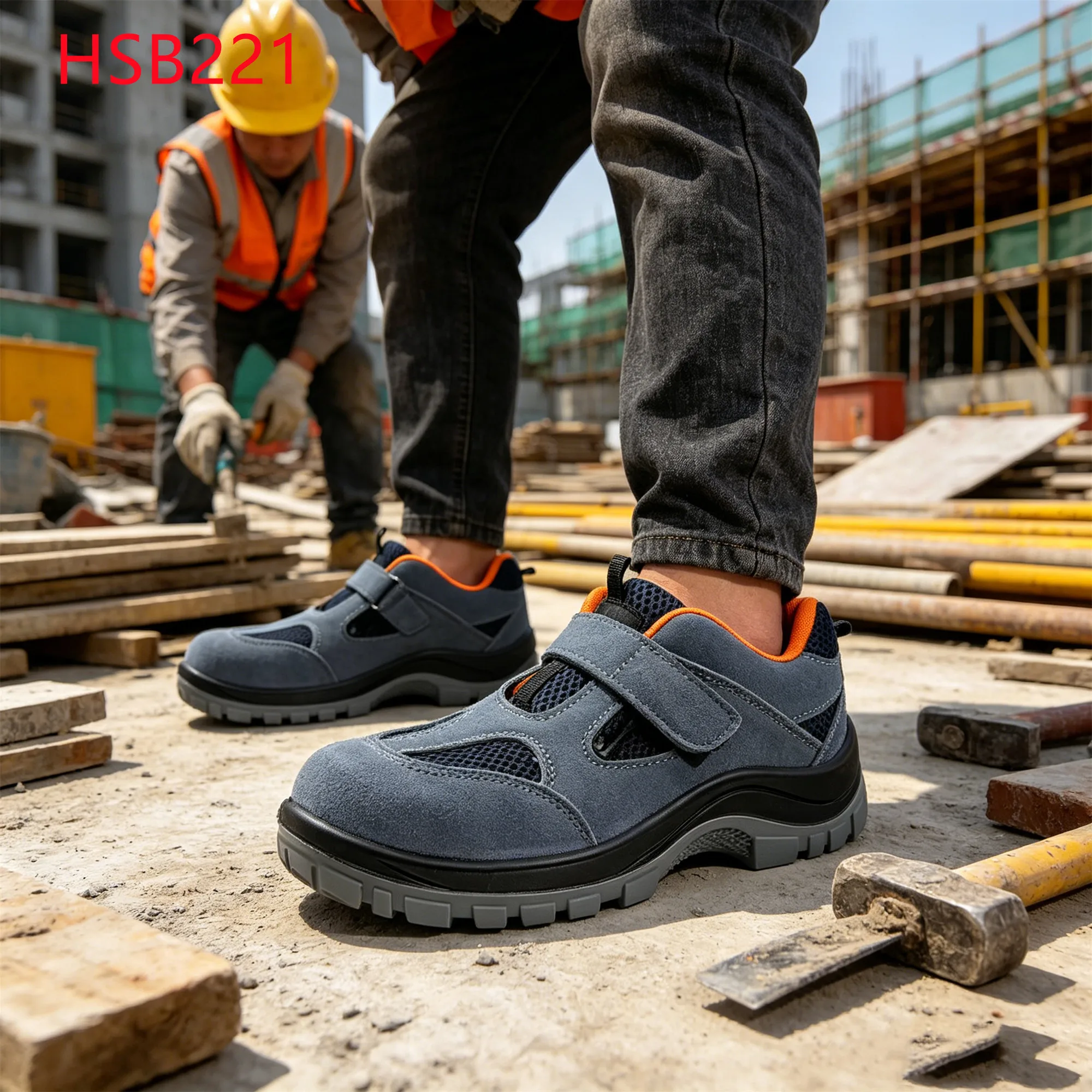 LXG,demanding Environments Openwork Design Blue Safety Footwear Anti-corrosion PU/PU Injection Sole Work Boots for Turkey HSB221