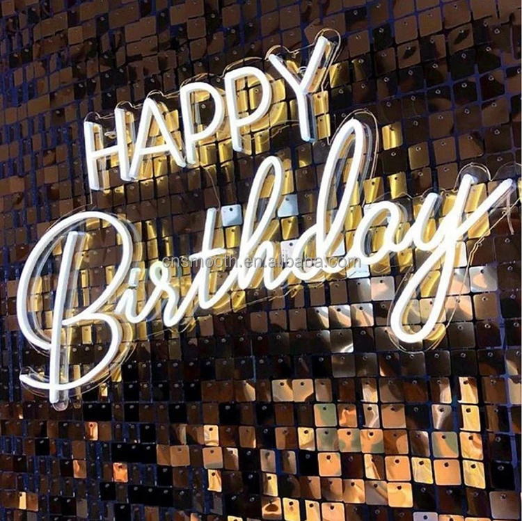 Happy Birthday Word Sign Other Colors Can Be Customized Wedding Decorations  Wall Decoration Led Neon Light 12V Super Bright From 115,1 €