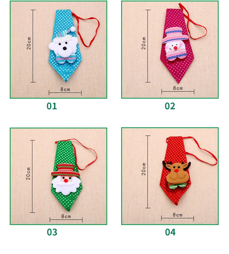 Chytaii Cravate à Paillettes Lumineuse Décoration Cadeaux pour Enfant Noël 