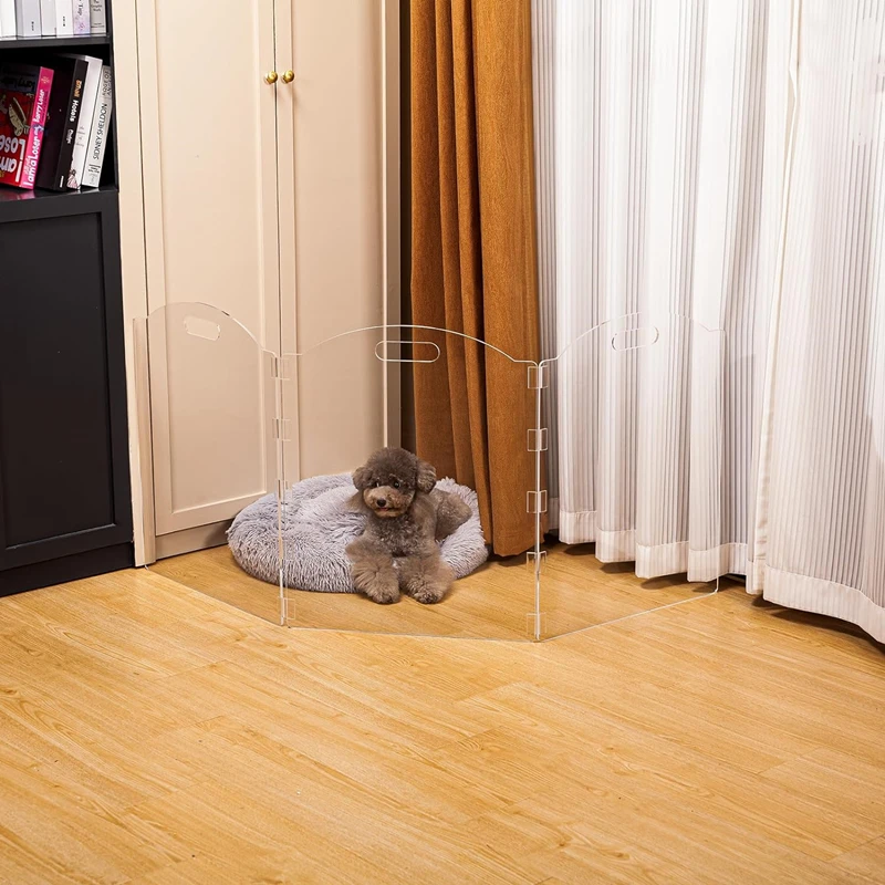 Folding Free Standing Clear Acrylic Pet Dog And Cat Gate Buy Clear