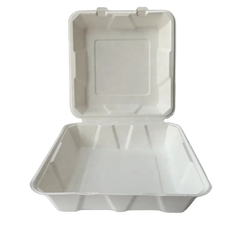 Biodegradable food storage container Bio-Degradable Restaurant Containers Bagasse Pulp Disposable Lunch Hamburger Box