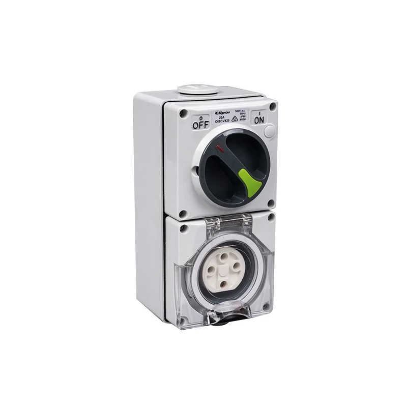 SAA Multi Switch Socket 500V 4pin 20 Amp IP66 Industrial Electrical Socket and Switch