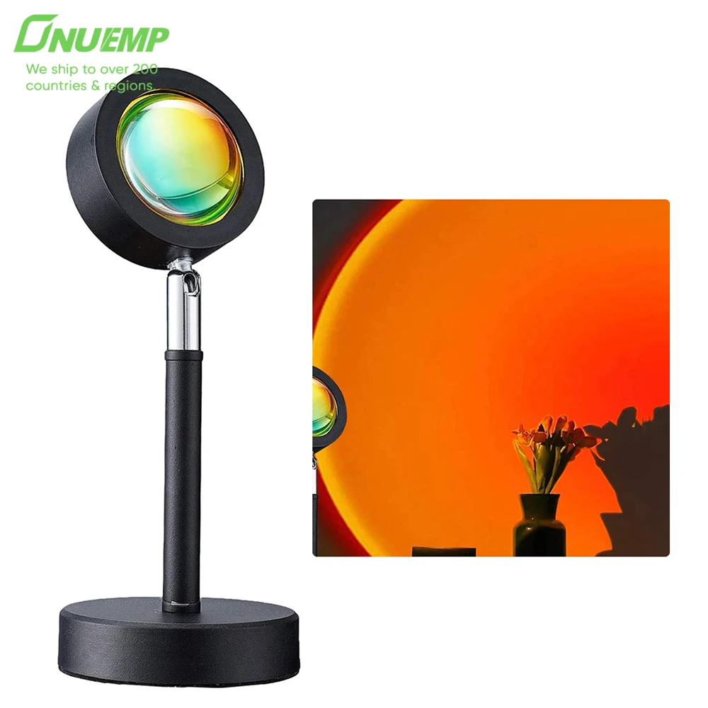 Радужная проекционная лампа С закатом, светодиодные настенные лампы, ночник, проектор с USB, современная напольная стойка, лампа С закатом