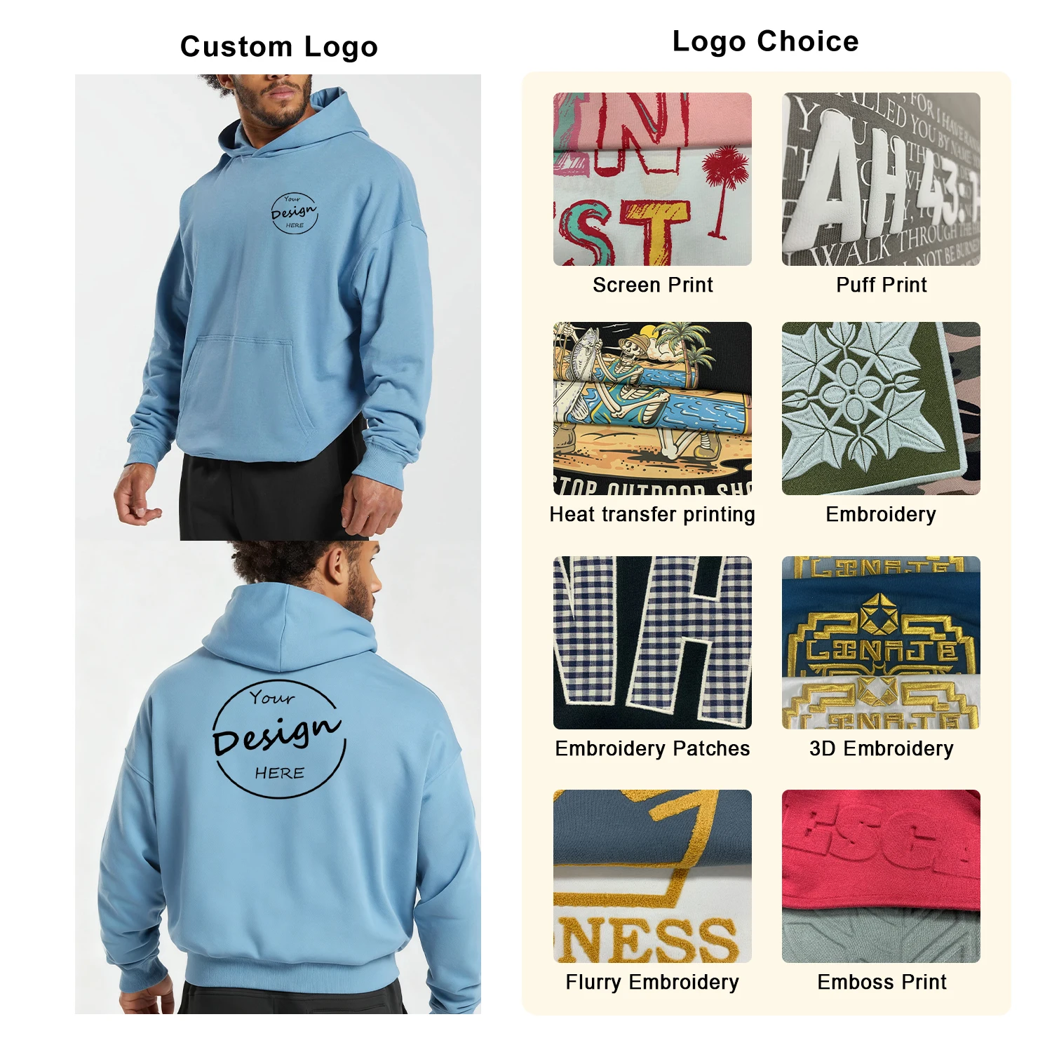 Wholesale Blank High Quality Mens Heavyweight Cotton Fleece Hoodie Oversized Hooded Pullover Printing