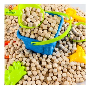 Wooden Amusement Park Sand Pool Filling Lotus Children's Solid Wood Sand Particles Small Wood  Granules Particles