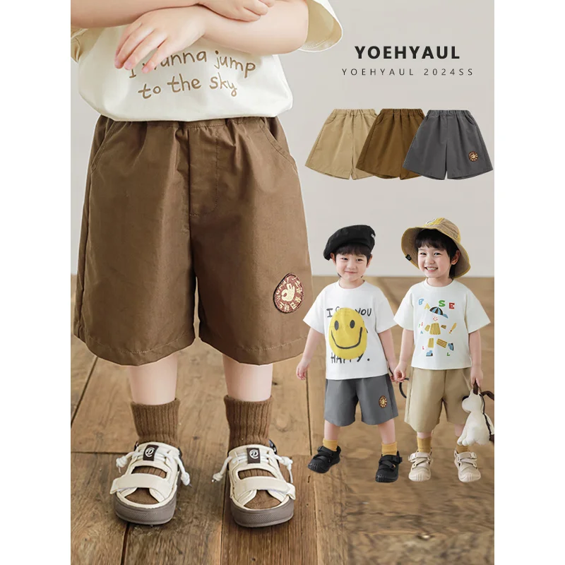 Tinta Unita Pantaloni Corti Bambino In Lino E Cotone | Estivi - Foto 7