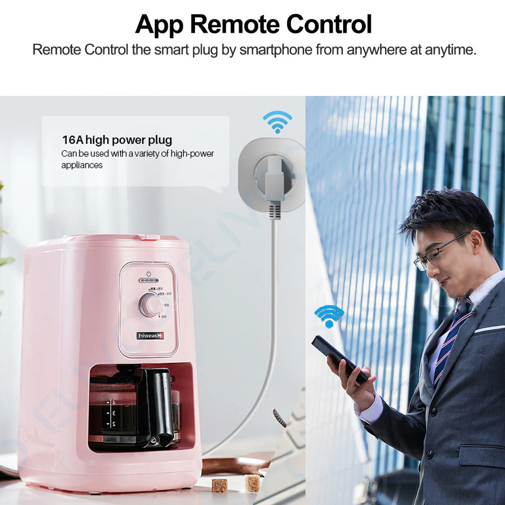 Tuya Smart Life 16A Wifi Smart Plug with EU Socket Control