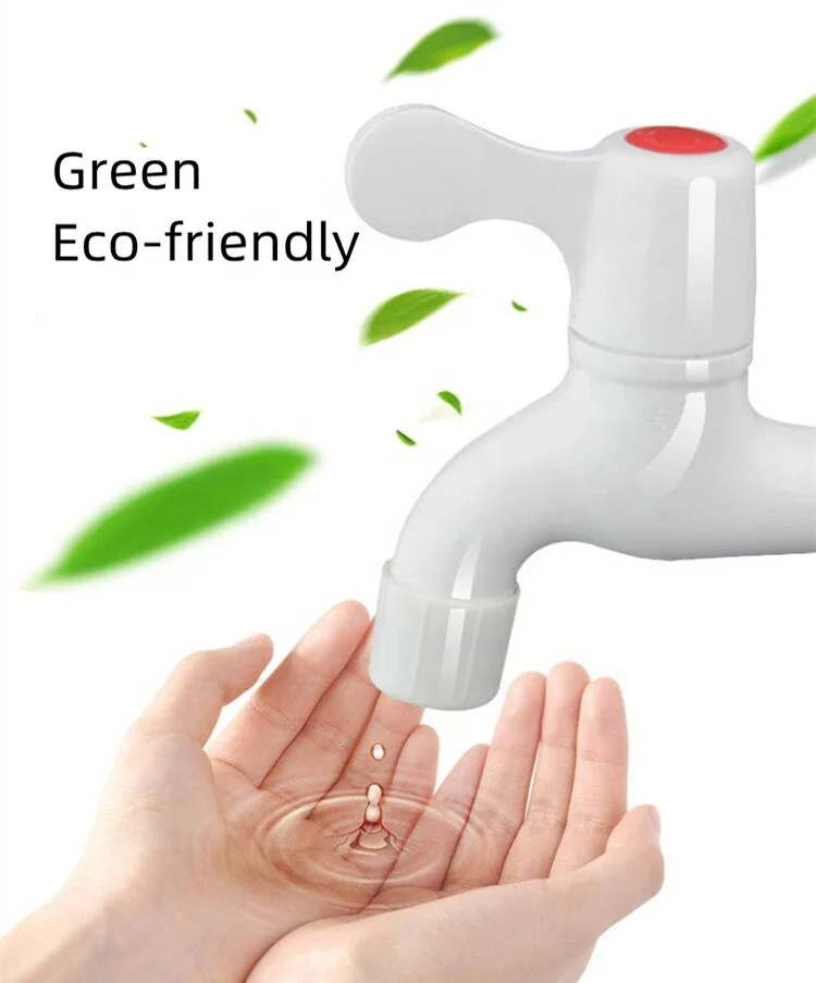 LESSO Easy Installation Durable Sink Basin Tap White Pvc Quick Connect Washing Machine Bathroom Plastic Water Faucet