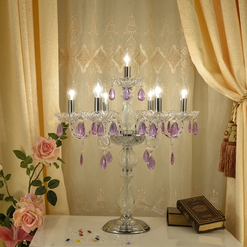 European Style Simple Crystal Table Lamp Creative Dining Table Decoration Lamp Luxury Living Room Lighting Glass Table Lamp