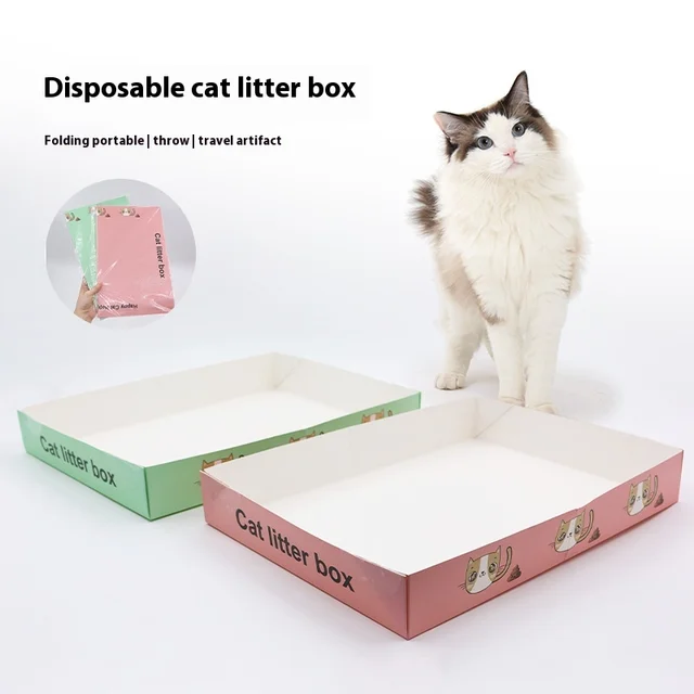 Disposable Foldable Cat Litter Basin Accessory Durable Outdoor Cleaning Supplies Lazy Cat Friendly Cat Litter Box Accessory