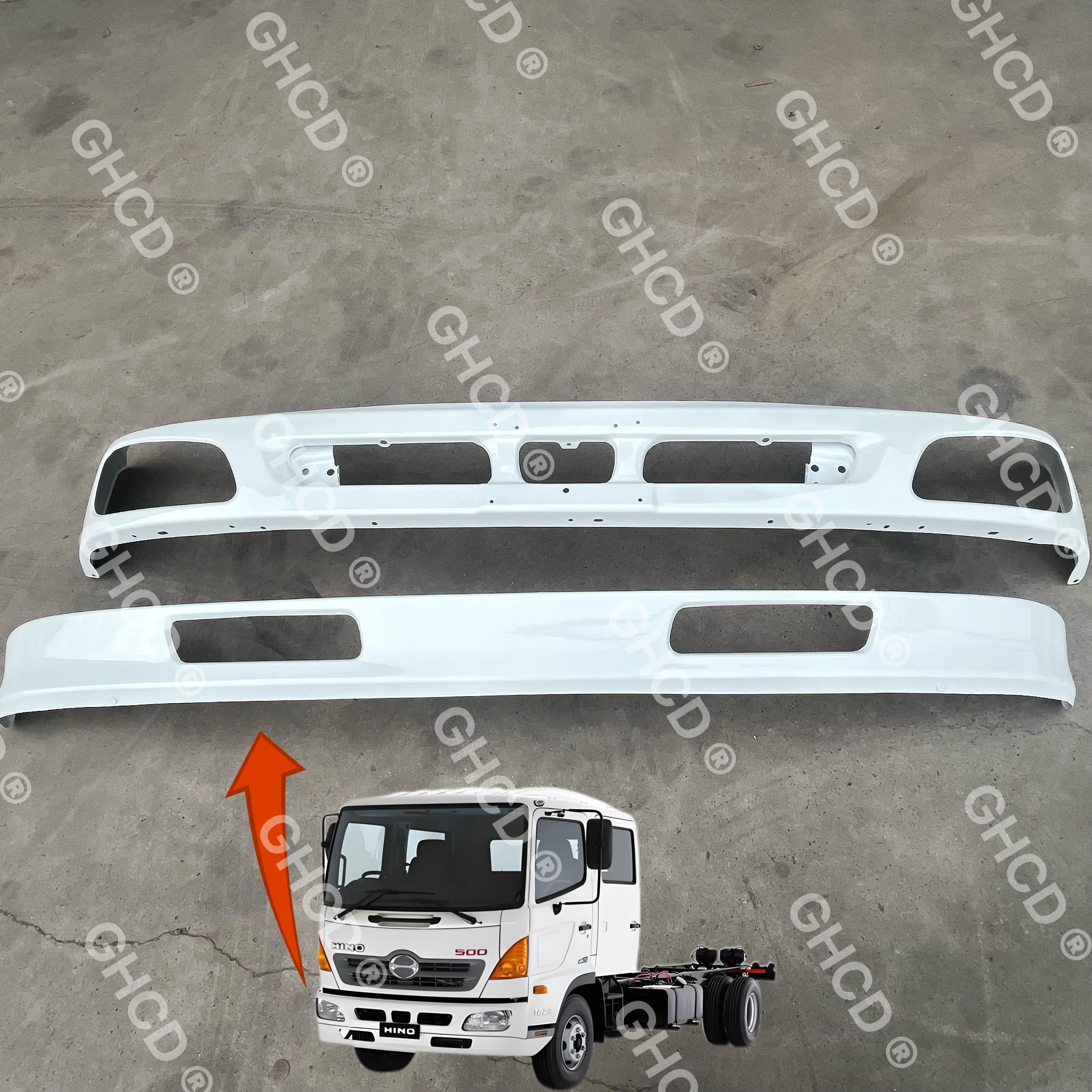 GHCD High Quality/Factory Price Japanese Truck White Upper and Lower Bumper for HINO Profia 500