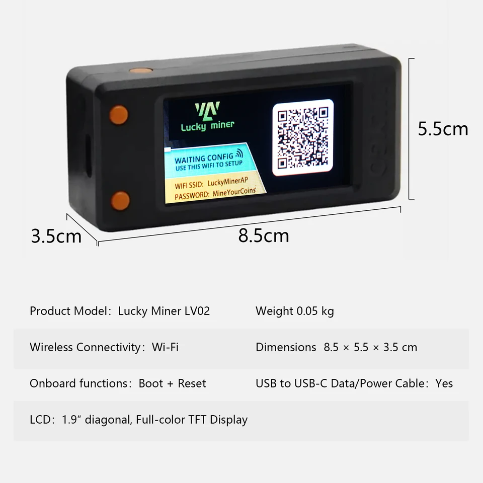 Lucky Miner LV02 74KH/S Silent Crypto Miner SHA256 ASIC for BTC SOLO Mini  Lottery Device Crypto Mining Computer Data Processor| Alibaba.com