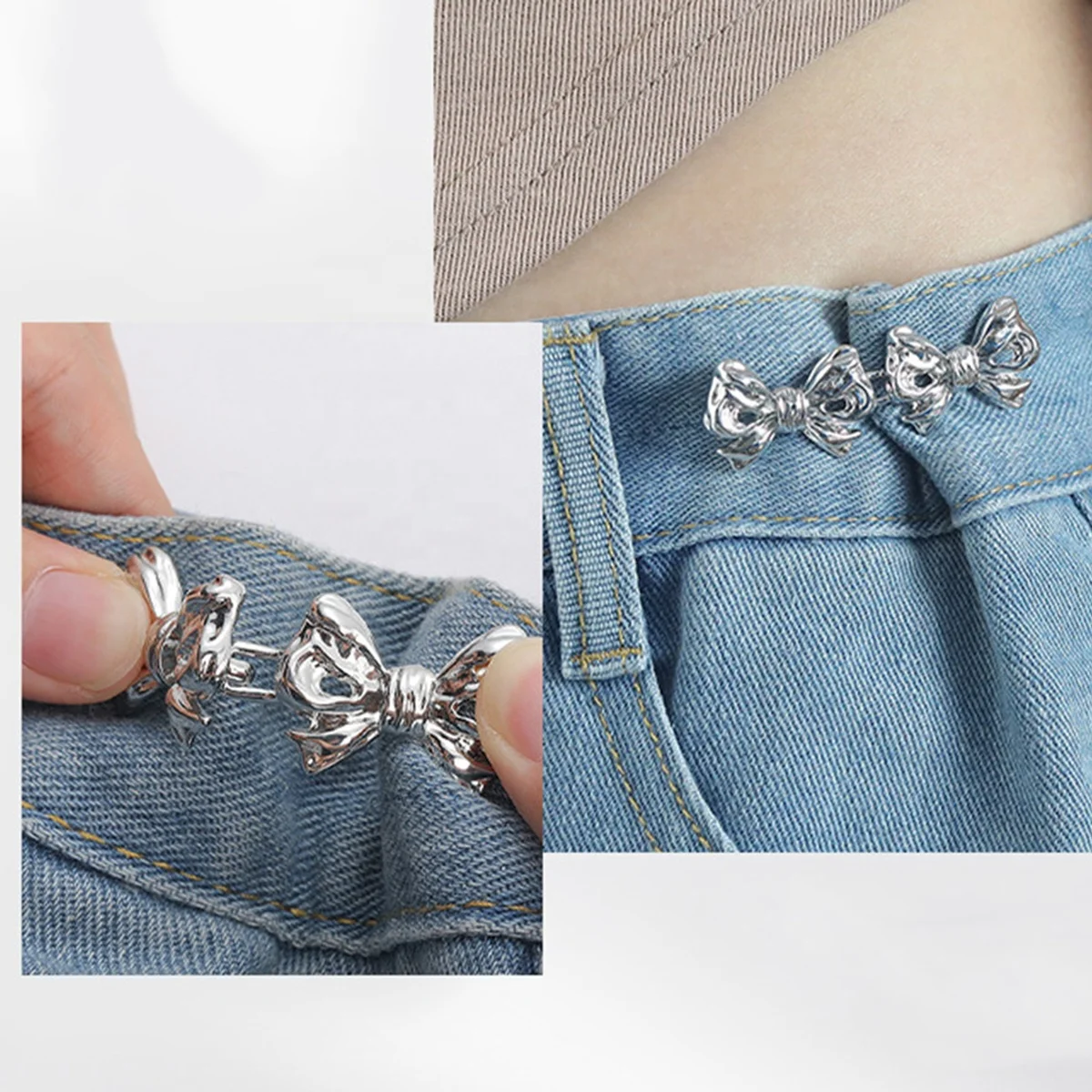 No Sew Jeans Metal Buttons Easy Clip Perfect Fit Instant Universal Adjustable Clothing Detachable Pant DIY Snap Button