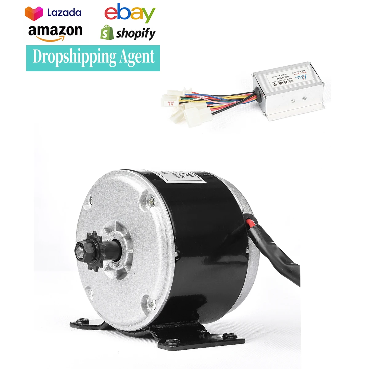MY1016 24V 250W High Speed Brush Motor 250W Permanent Magnet for Electric  Bike Scooter E-Bike Controller Made Durable Aluminum
