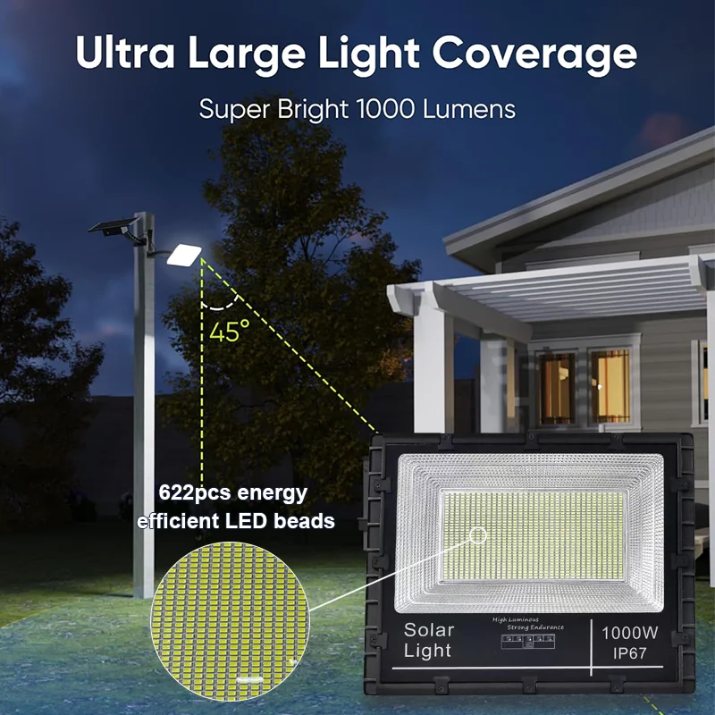 IP65 Waterproof SMD LED Solar Flood Lights 50W-500W Aluminum Remote Control Garden Outdoor High Brightness
