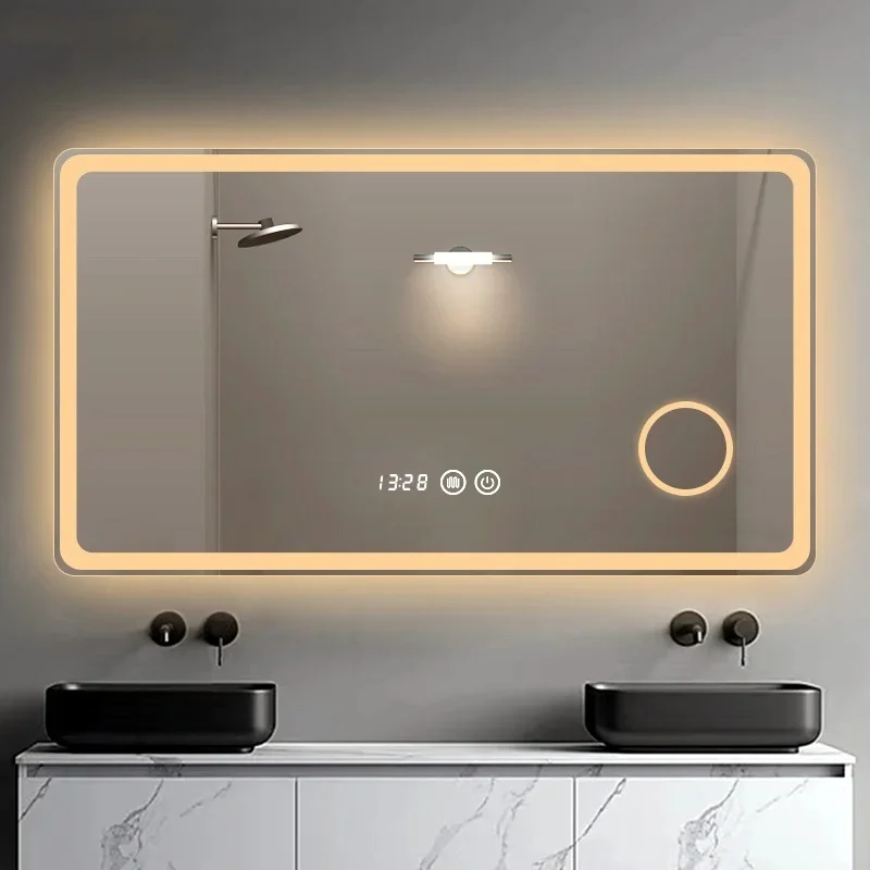 product large rectangle frameless bathroom backlit ip44 rated led light smart mirror-5