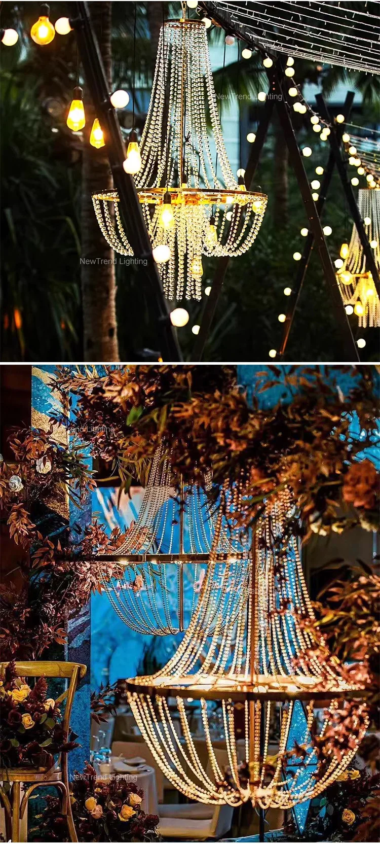 lc0416 luxury event centerpieces road guid chandelier stand for wedding decoration floor lamp -3