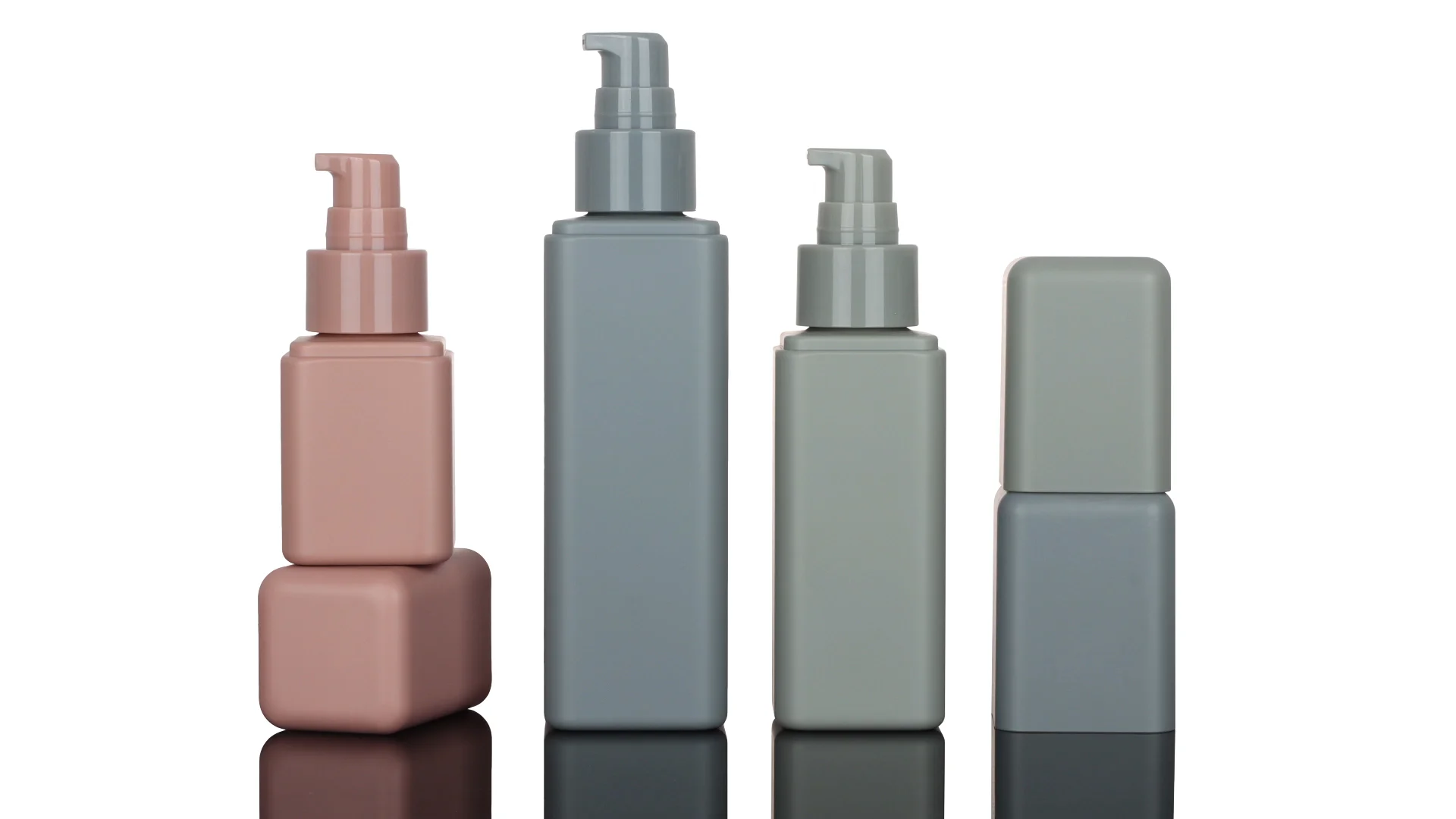 Elegant Luxury Frosted Square Rectangle Gray Custom Cosmetic Suit Gel