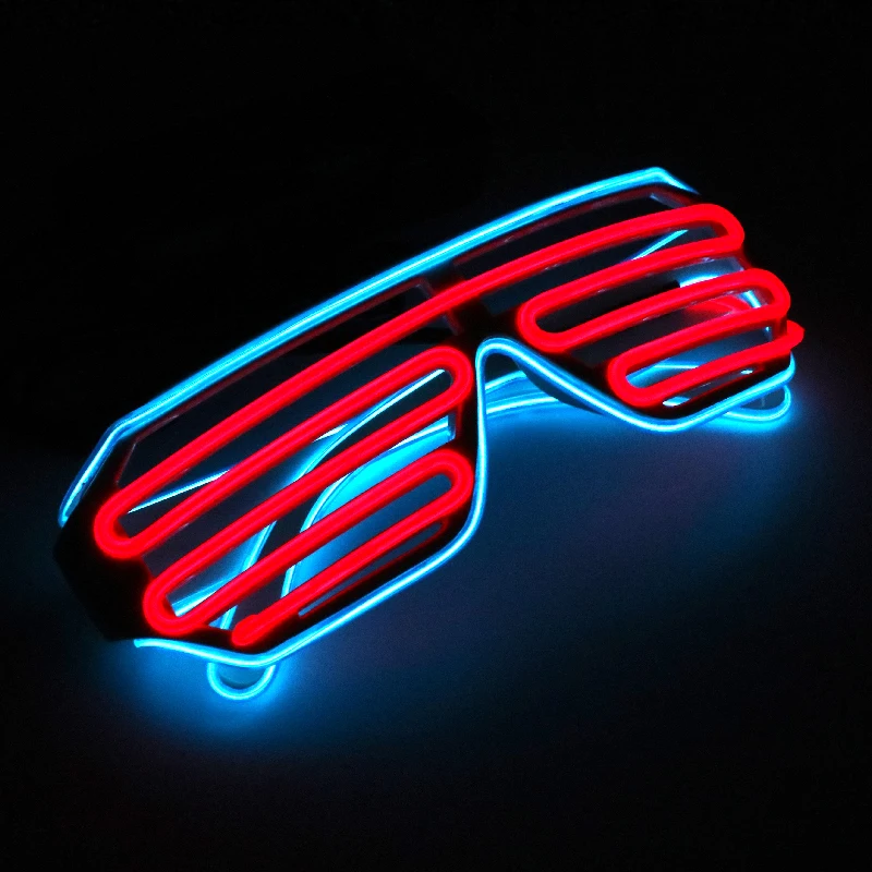 Затвор Оттенки неоновые EL провода светодиодные мигающие очки многоцветные светящиеся очки холодный свет светящиеся Клубные концертные вечерние очки