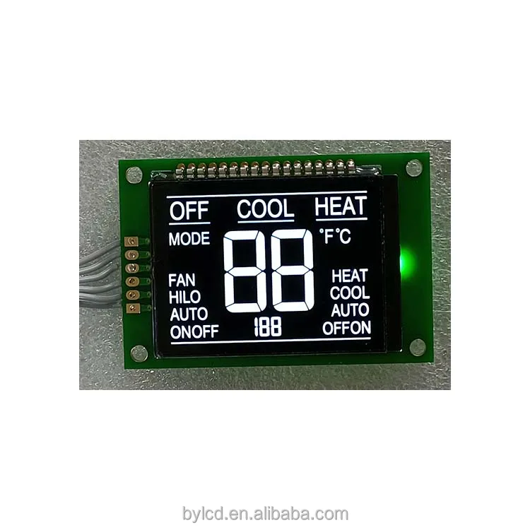 lcd screen manufacturing custom mono tn fstn va black polarizer film 7 segment promgram display thermostat lcd with va screen