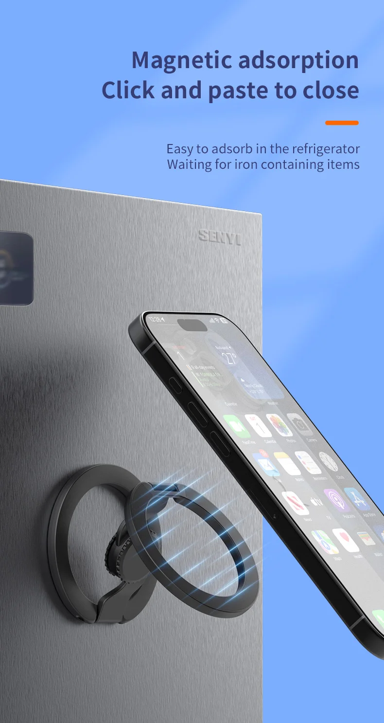 Magnetic Phone Holder Fingertip Gyroscope Design Foldable Dual Axis Stable Stand for Smartphone