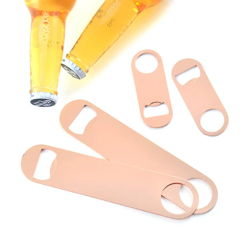 Factory Customized Simple and Practical Bottle Opener Rose Gold Fruit Wine Cola Beer Metal Bottle Opener