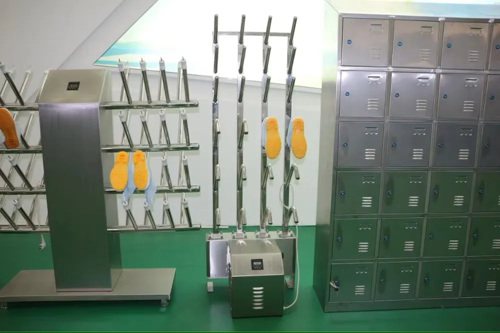Stainless steel shoe dryers for slaughterhouse equipment and tools