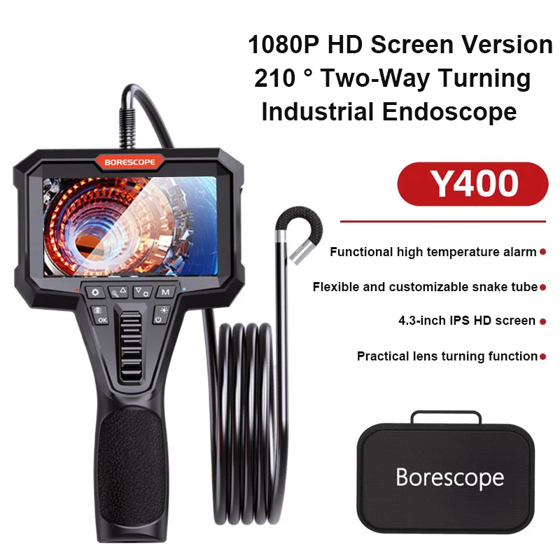 Caméra Endoscopique LCD 4.3" HD 1080P étanche IP67 - 2m De Câble, 8 LEDs, Pour Inspection Mécanique Et Plomberie