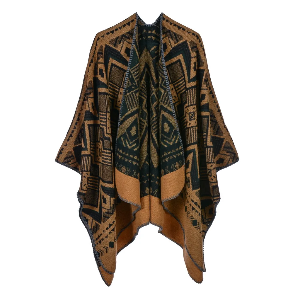 Ethnic Patterned Geometric Argyle With Slit Shawl And Thick Warm Cashmere  Cape Cape Knit Poncho - Buy Argyle Sweater Knitting Pattern,Ladies  Scarf,Scarfs For Women Product on Alibaba.com