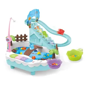 ITTL 10% Battery Operated Lovely Pig Fishing Game and Stairs with USB Sound Music Poetry