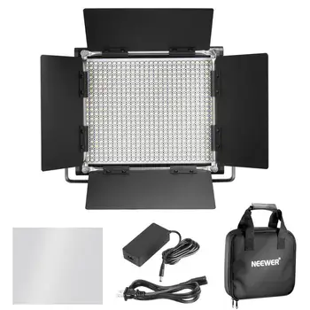 Neewer 2 Pieces Bi-Color 660 LED Video Light and Stand Kit Includes: (2) 3200-5600K CRI 96 for Studio Photography, Video product image