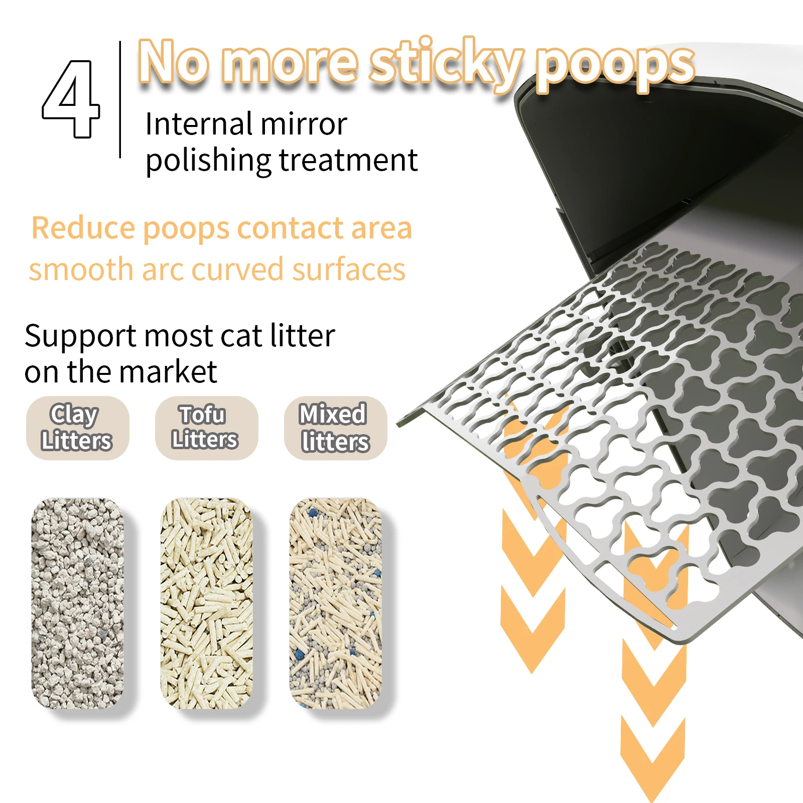 2023 New Design Intelligent Auto Cat Toilet White Smart Selfcleaning