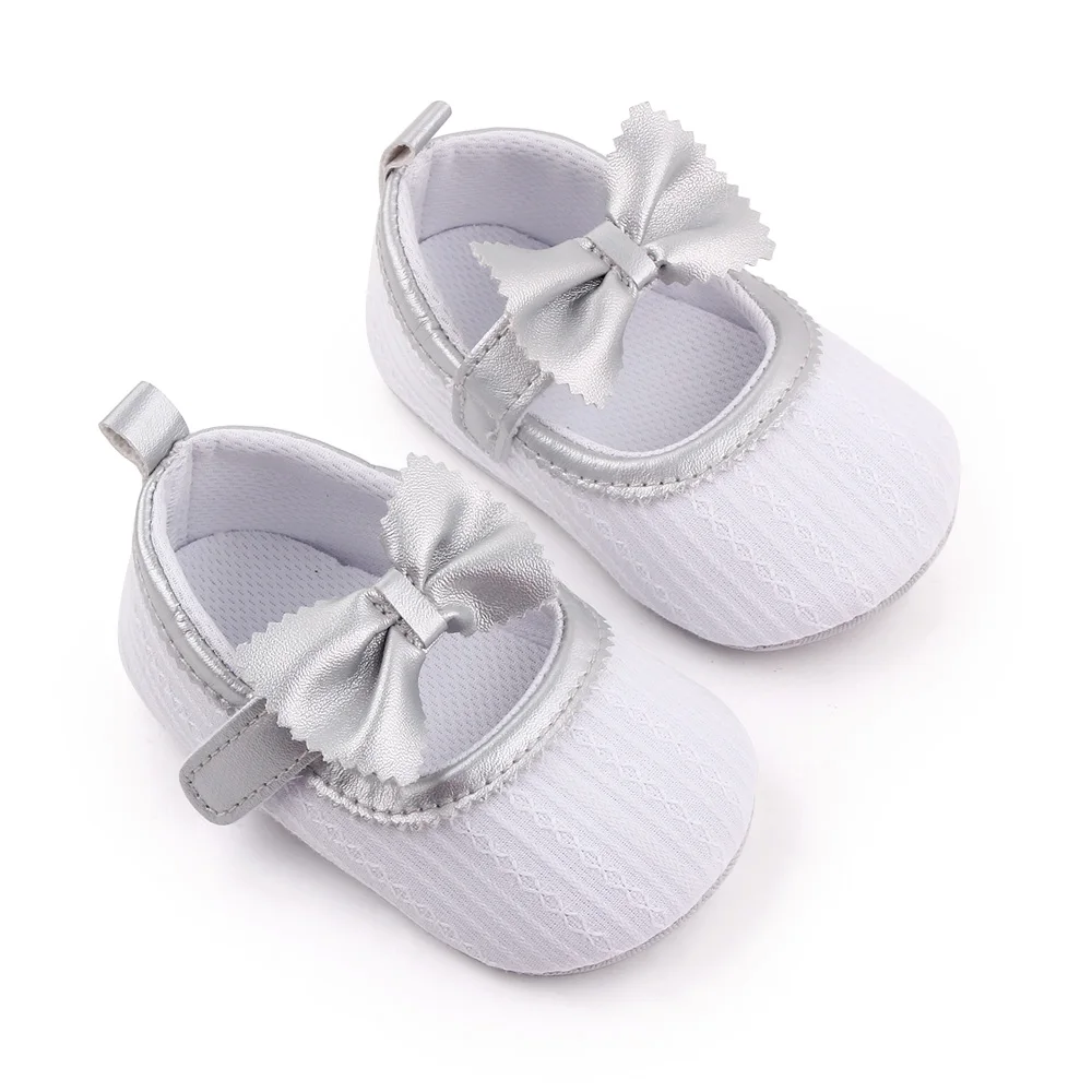 New Solid Color Bow Knit Baby Spring and Autumn Soft Sole Non-slip Princess Walking Shoes manufacture