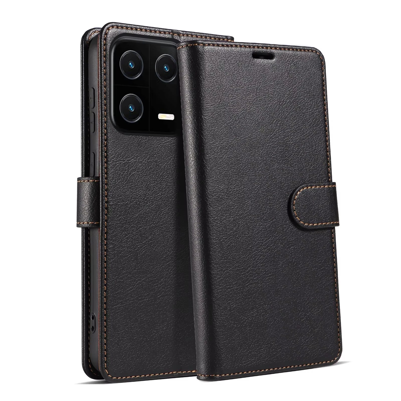 product laudtec leather phone cases solid color protective cover anti drop wallet card case for xiaomi 14ultra 14t pro redmi 13c sjk979-35