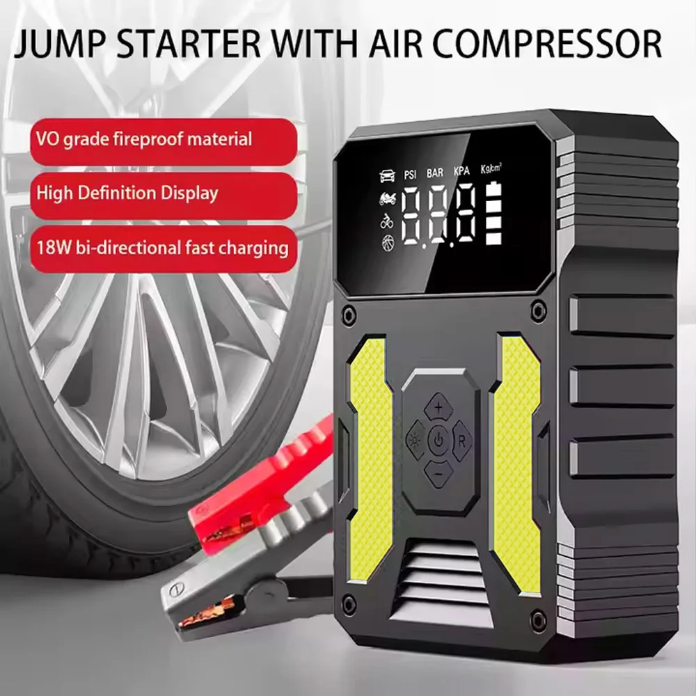 Battery Booster Pack Start 2000A 29600mWh Discharge Portable 150PSI Tire Inflators Jump Starter Air Compressor Power Bank Truck - view 5