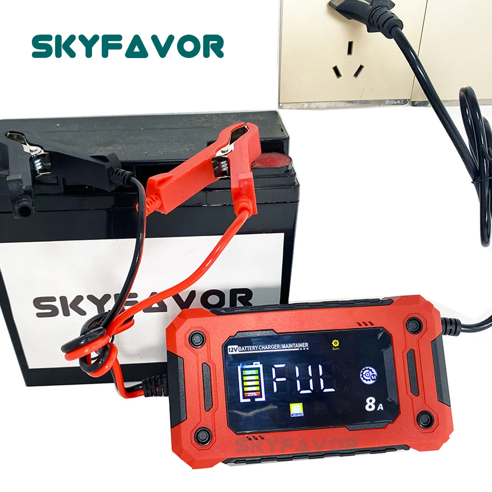 Buy Car Battery Charger, 12V 8A / 24V 4A Smart Charger & Maintainer, 3-Stage Automatic Trickle Battery Charger For 2AH-150AH Lead Acid Batteries, AGM, GEL (Yellow) Online | Carrefour UAE - View #11