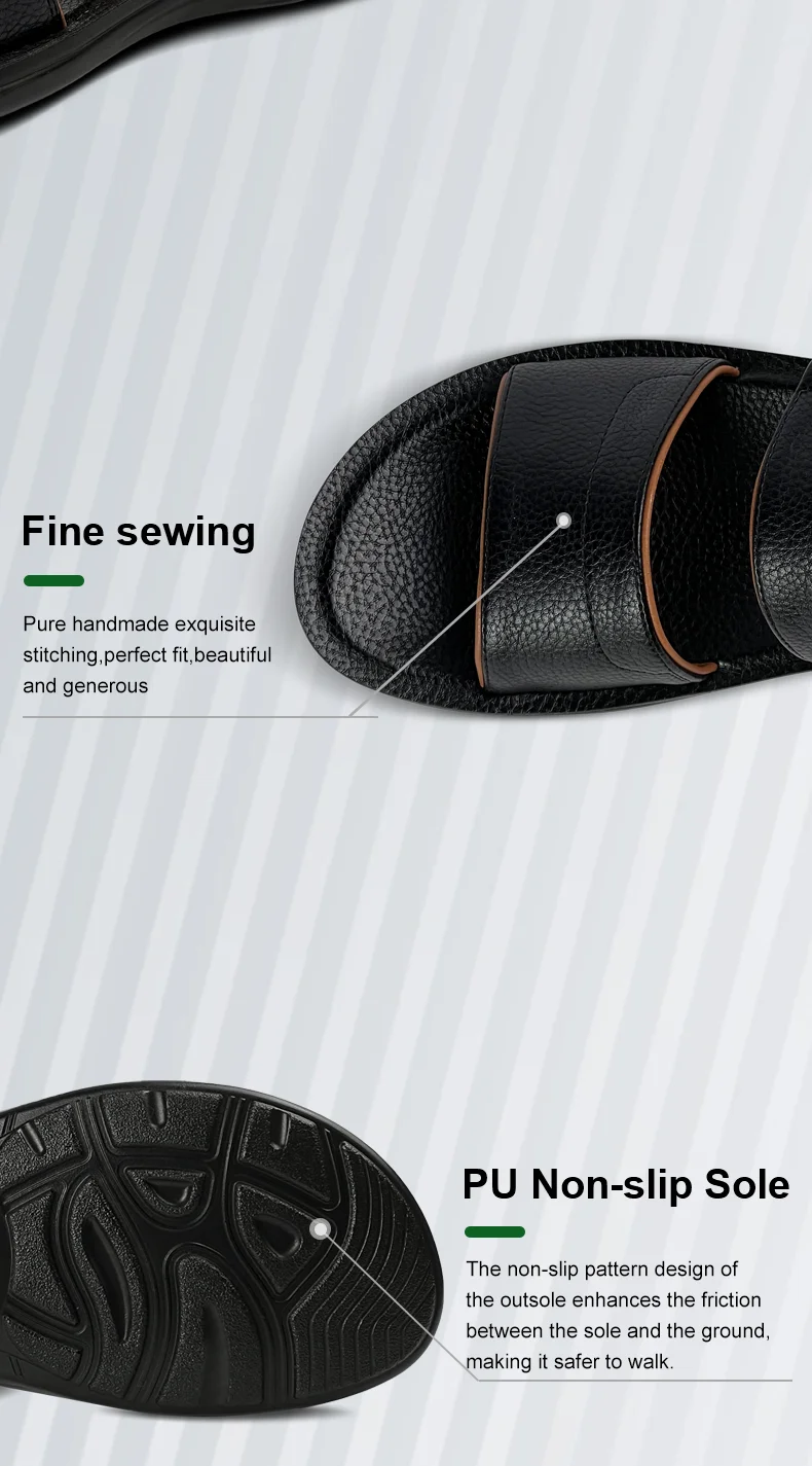 Made In China Outdoor Indoor Cheap Price Beach Hiking Biking Man Sandals Black Good Leather