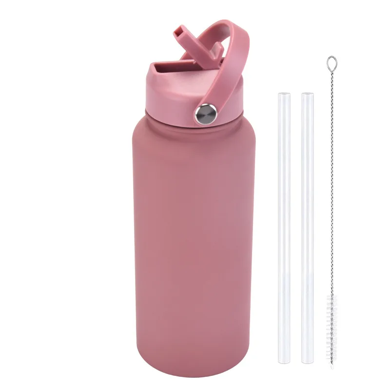 New Design 1L Vacuum Insulated Sport Gym Camping Stainless Steel Water Bottle With Handle