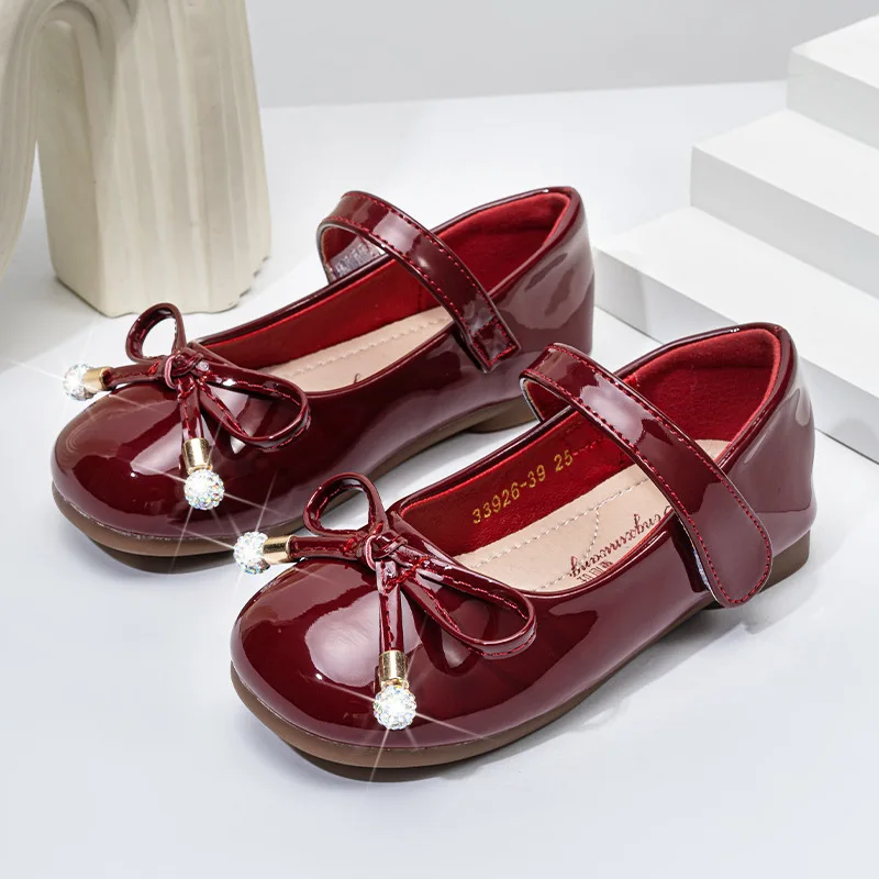 Kids Girls Leather Pumps Girls Dress Shoes Fashionable Durable