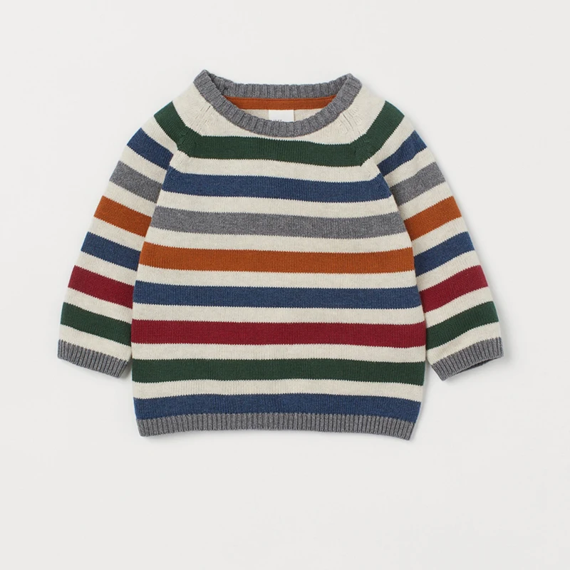 
Оптовая продажа, Новое поступление, детский вязаный свитер с круглым вырезом и принтом медведя 