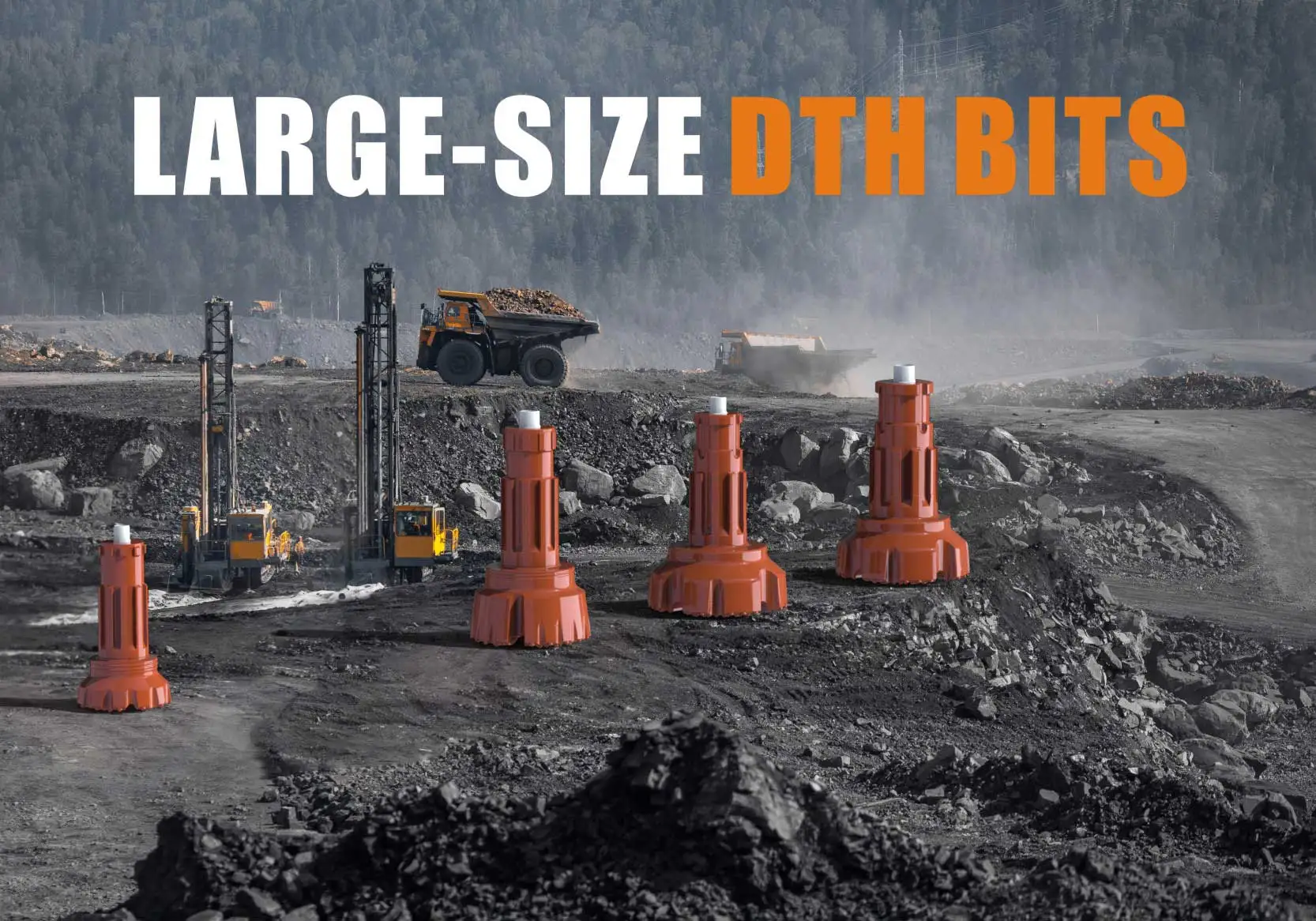 Wontech Customized Large Size Diameter Boreholes Drilling <a class='inkey' style='color:blue' href='https://www.wontech-drill.com/dth-drill-bit' target='_blank'>DTH Drill Bit</a> for Foundation Piling Well Drilling factory