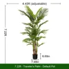 Green 7.22FT Artificial Areca Palm with Black Pot