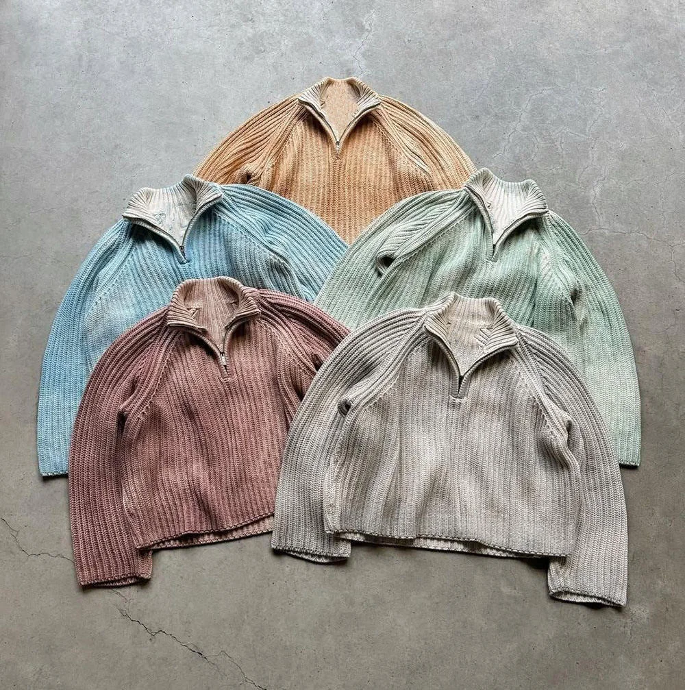 Ribbed Half-Zip Sweater