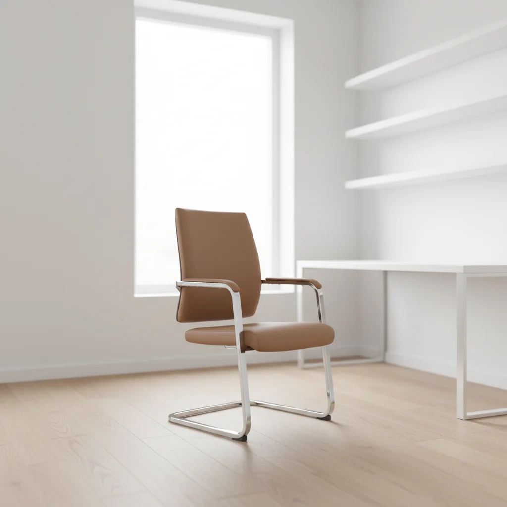 Modern Ergonomic Adjustable Height Executive Frame PVC Leather Task Chair 3