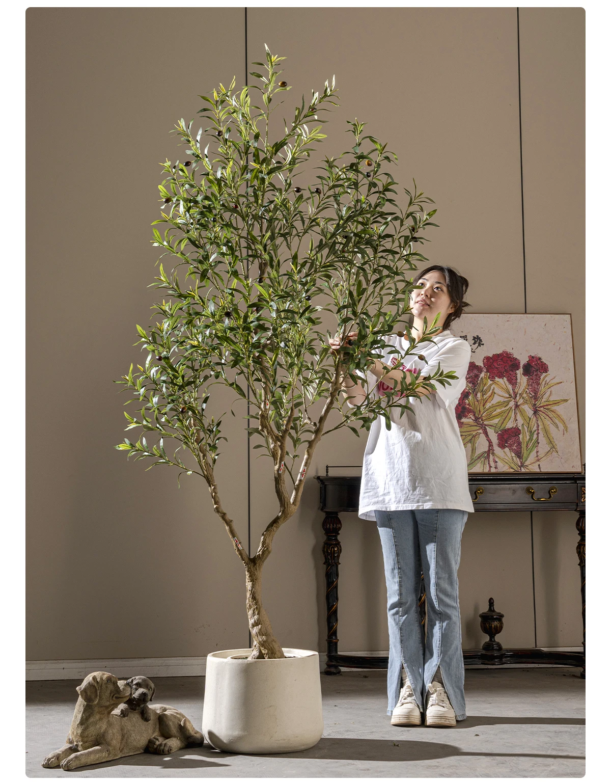 Large 210 cm Anti-Ultraviolet Artificial Olive Tree Bonsai Plant Plastic Outdoor Garden Supplies for Birthday Celebration supplier